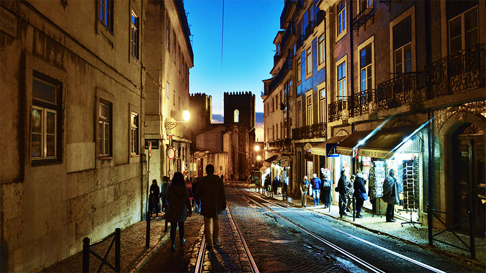 Lisbon city at night